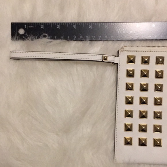 Michael Kors extra large XL wristlet clutch gold studs studded pyramid studs MK - Picture 4 of 15